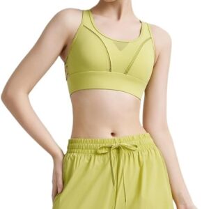2025 Women's Yoga Outfit 2-Piece Set - Sports Bra & High-Waisted Yoga Pants, Premium Outdoor Wearable Gym Clothes, Naked Feeling Breathable Quick-Dry Workout Set(Green,Medium)