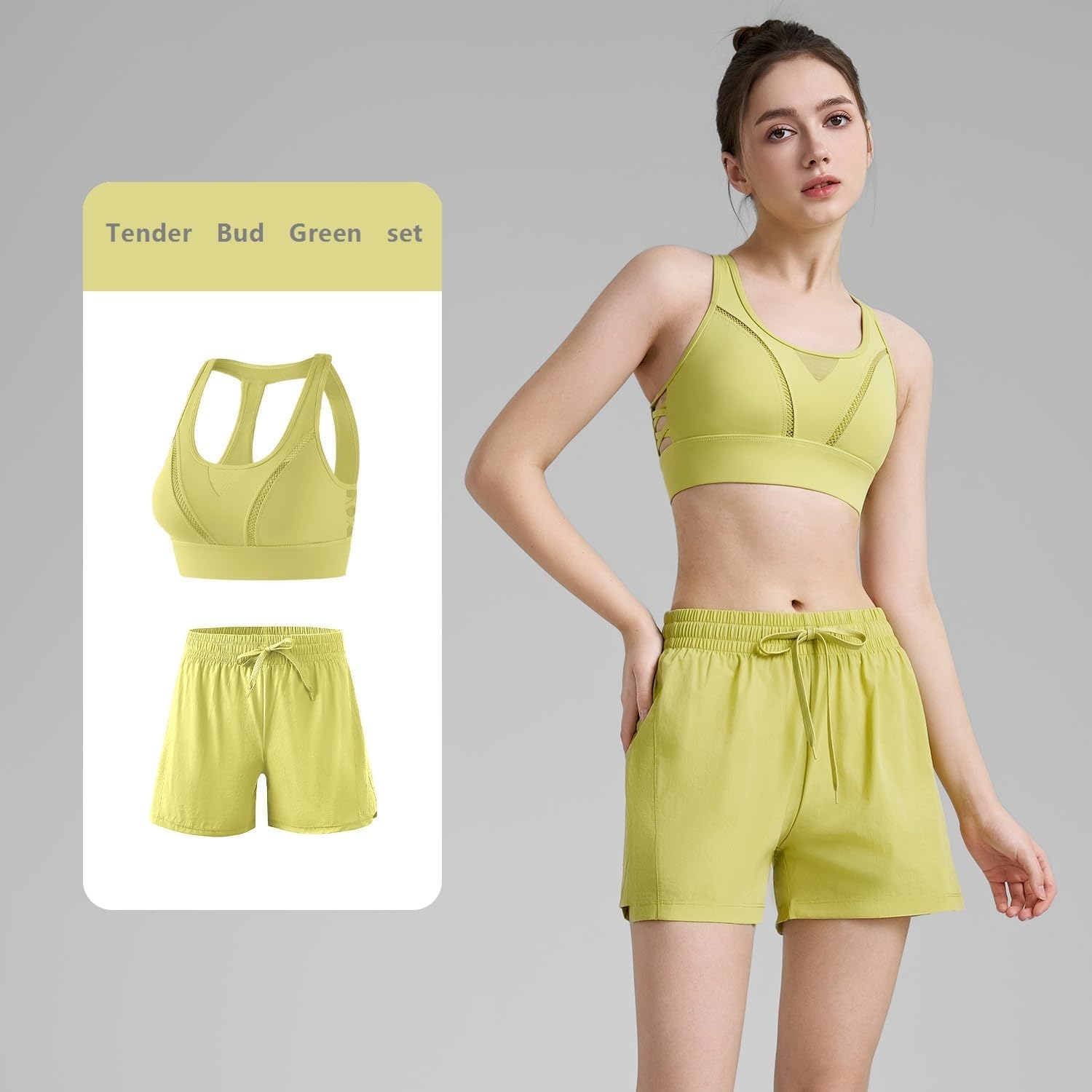 2025 Women's Yoga Outfit 2-Piece Set - Sports Bra & High-Waisted Yoga Pants, Premium Outdoor Wearable Gym Clothes, Naked Feeling Breathable Quick-Dry Workout Set(Green,Small) - Image 2