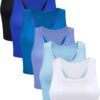 6 Pieces Basic Sleeveless Racerback Sports Crop Tank Tops for Women Girls Daily Wearing