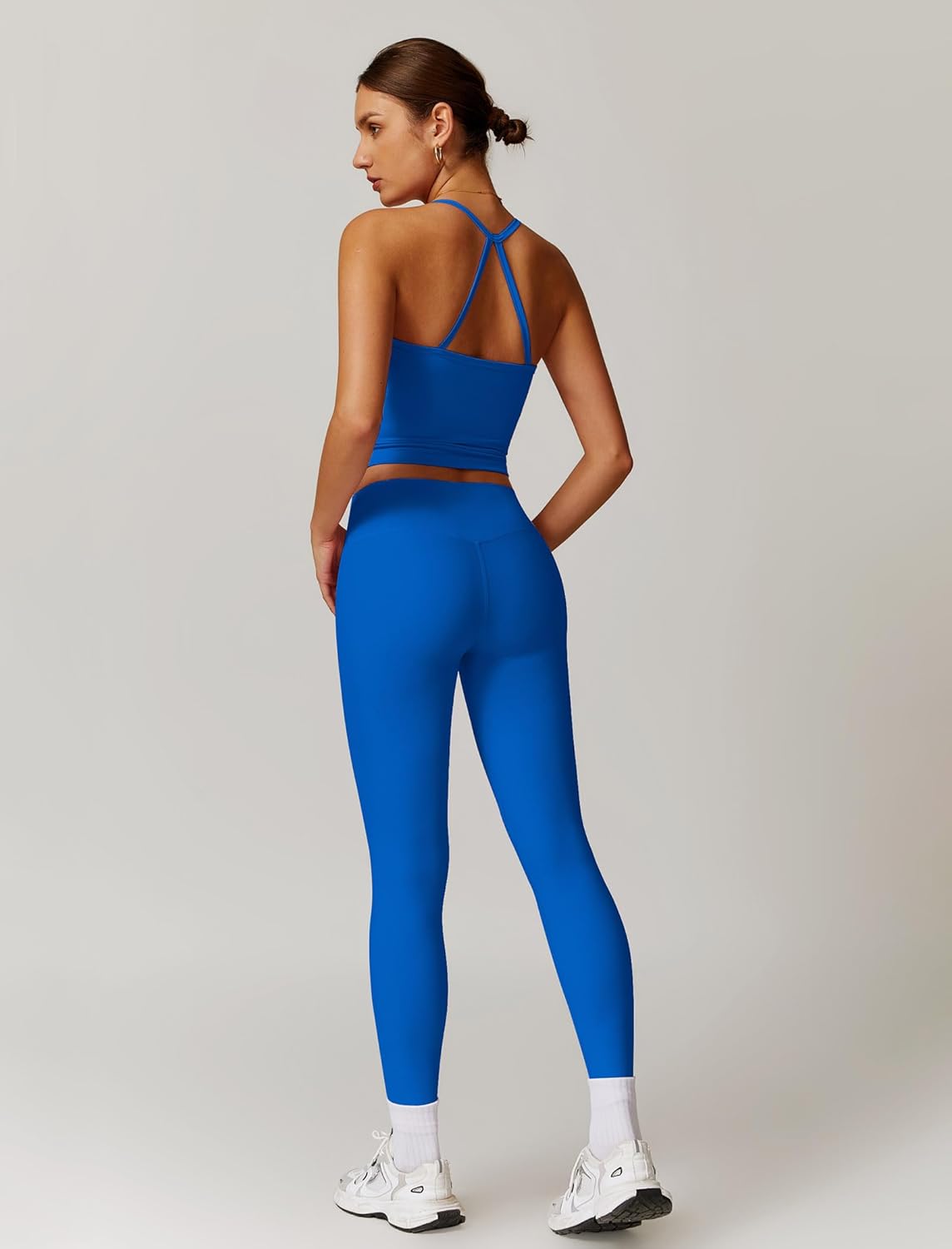 ABEHIK Workout Sets for Women 2 Piece Sports Bra Tank Top High Waist Booty Lifting Leggings Gym Yoga Active Wear Outfits - Image 3