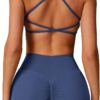 ABOCIW Womens Seamless Workout Sets Backless Sports Bra Scrunch Butt High Waist Gym Shorts 2 Piece Outfits