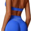 ABOCIW Workout Sets for Women 2 Piece seamless Halter Sports Bra Scrunch Butt Impact Shorts Gym Yoga Outfits