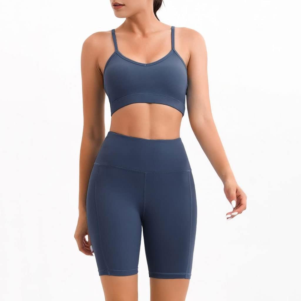 AFPSDLFJDLS Women Workout Sportswear Gym Fitness Suits Female Clothes High Waist Leggings Sport Top Crop Yoga Set Seamless