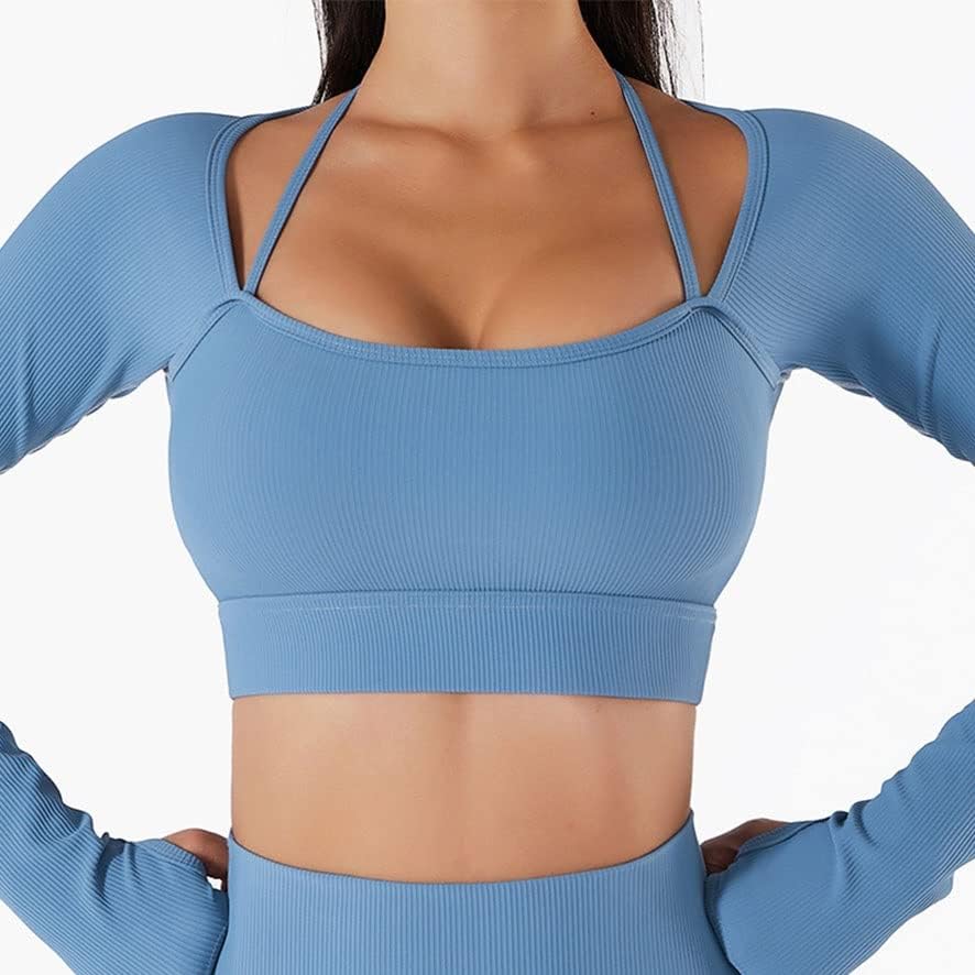 AFPSDLFJDLS Yoga Set Women Seamless Sport Sports Bra Long Sleeve Crop Top Gym Leggings Shorts Workout Clothes - Image 3