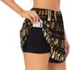 African Mud Cloth Tribal Print Women's Athletic Shorts,for Running,Yoga and Gym,Stylish Workout Shorts with Pockets