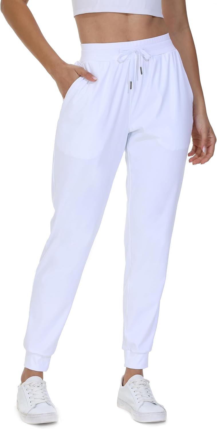 Blaosn Women Athletic Joggers Pants with Pockets Workout Running Gym Track Travel Lounge Casual Stretch Tapered Sweatpants