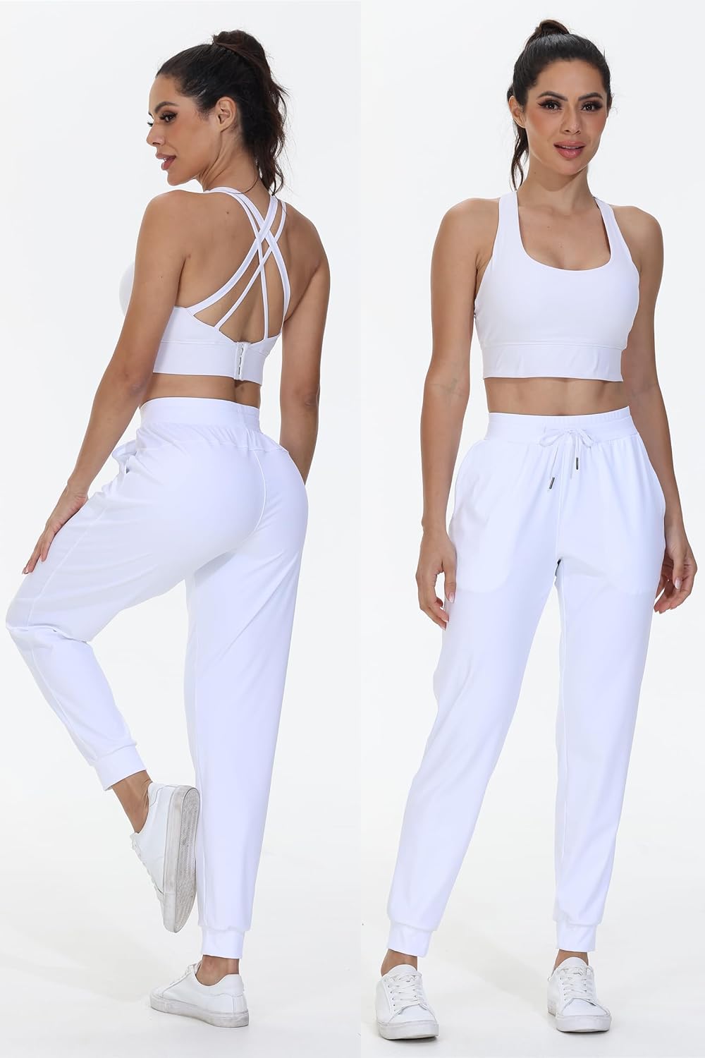 Blaosn Women Athletic Joggers Pants with Pockets Workout Running Gym Track Travel Lounge Casual Stretch Tapered Sweatpants - Image 2