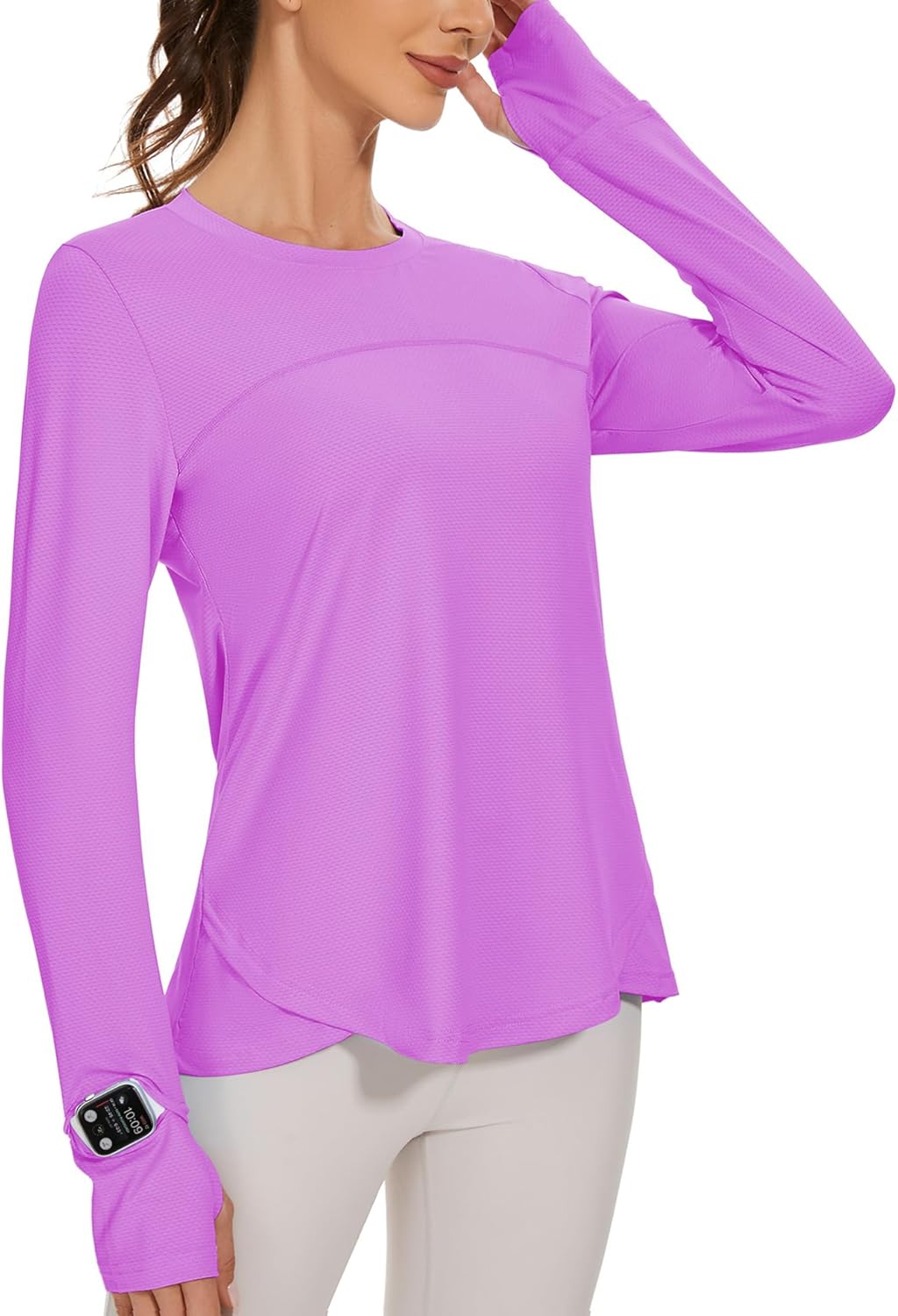 Blingfit Women's Workout Tops Long Sleeve Running Hiking Athletic Gym Shirts Lightweight UPF50+ UV Rash Guard Sun Protection - Image 17