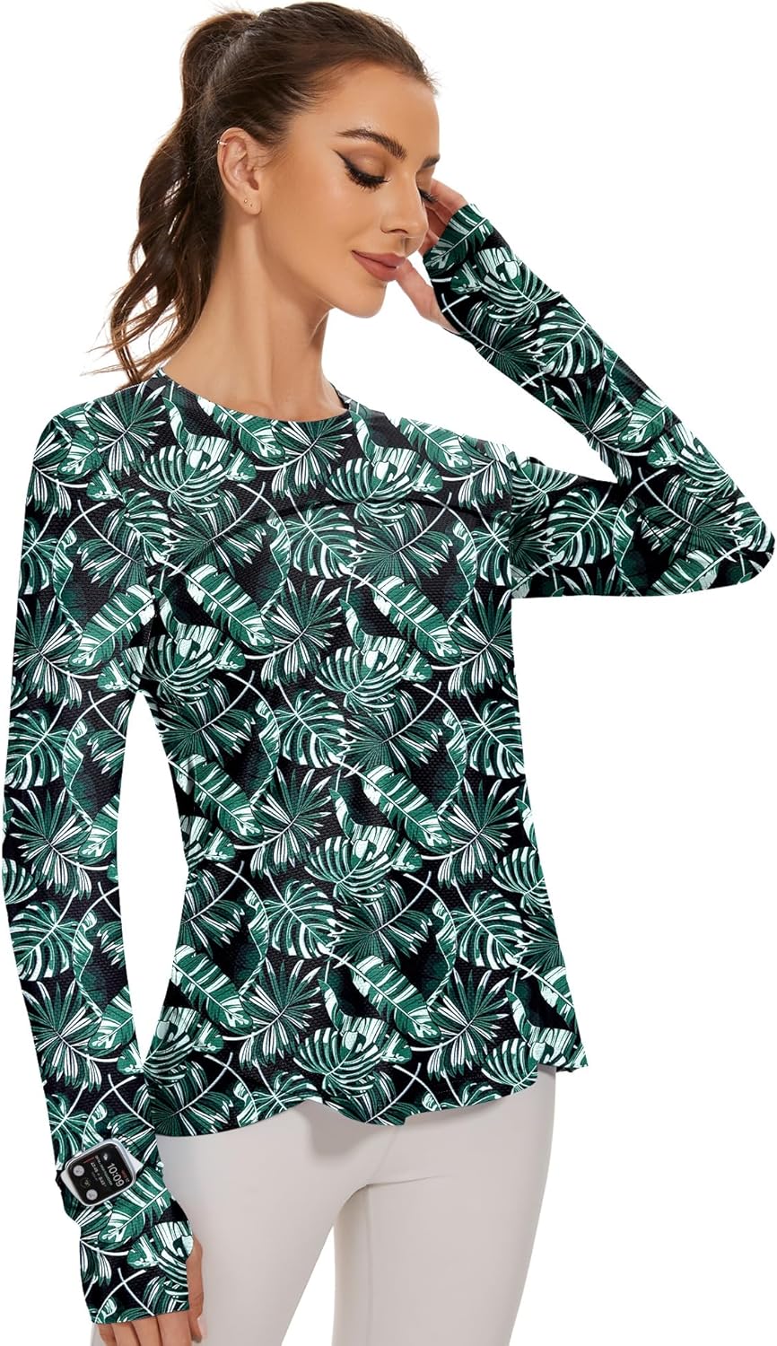 Blingfit Women's Workout Tops Long Sleeve Running Hiking Athletic Gym Shirts Lightweight UPF50+ UV Rash Guard Sun Protection - Image 27