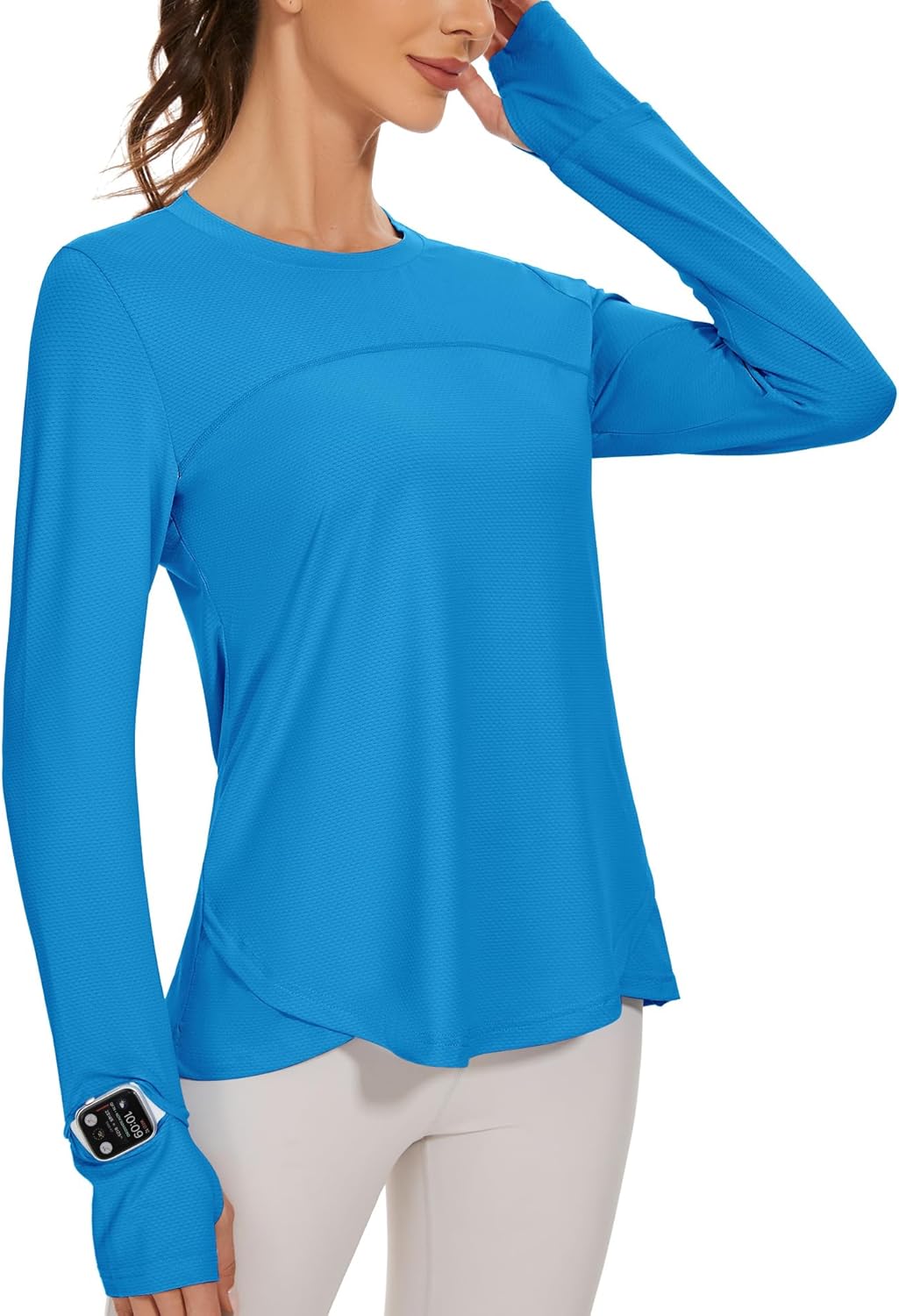 Blingfit Women's Workout Tops Long Sleeve Running Hiking Athletic Gym Shirts Lightweight UPF50+ UV Rash Guard Sun Protection - Image 10