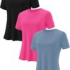 Blingfit Workout Tops for Women Short Sleeve Yoga Shirts Sports Gym Tshirts Quick Drying Running Top UPF 80+ Sun Protection