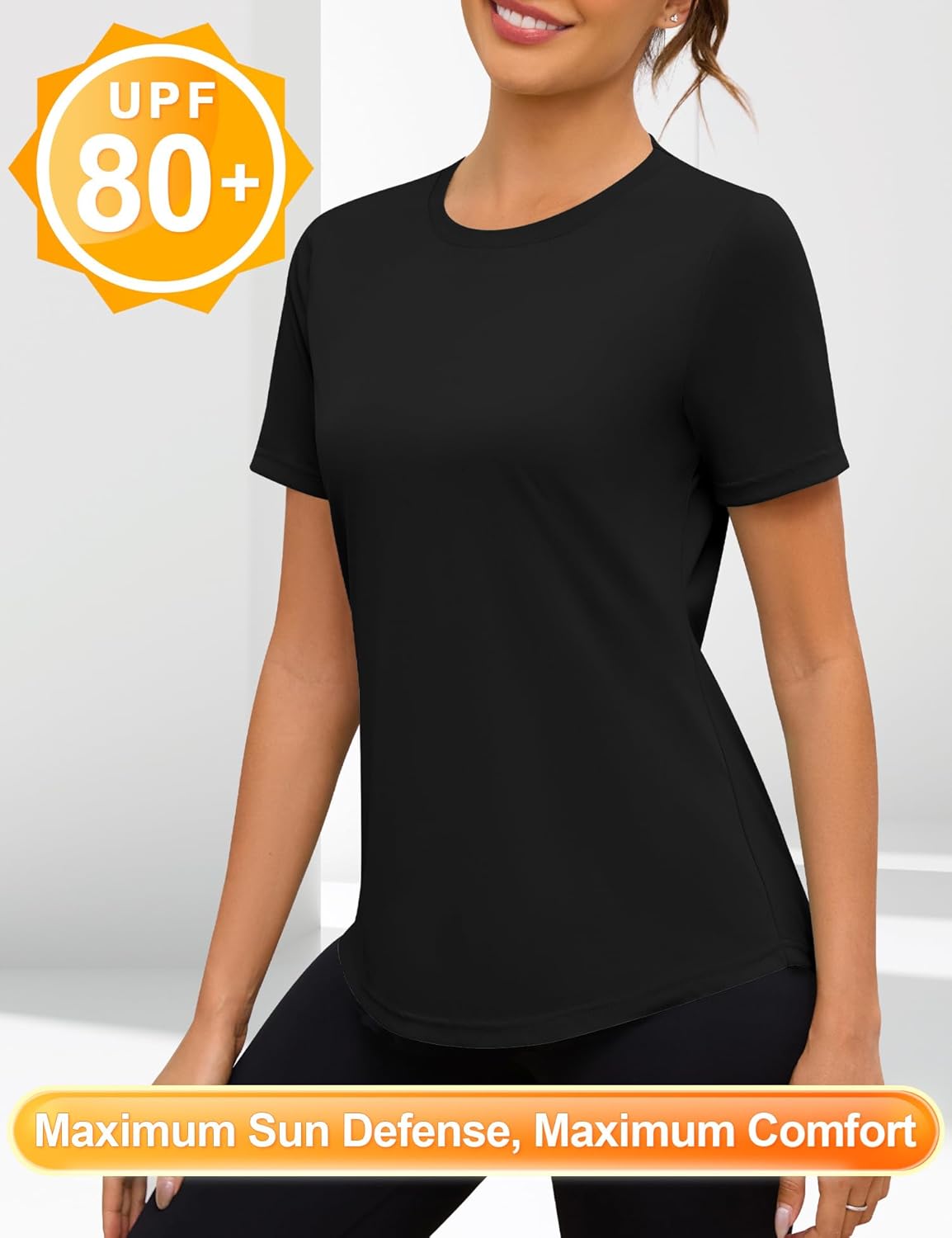 Blingfit Workout Tops for Women Short Sleeve Yoga Shirts Sports Gym Tshirts Quick Drying Running Top UPF 80+ Sun Protection - Image 2