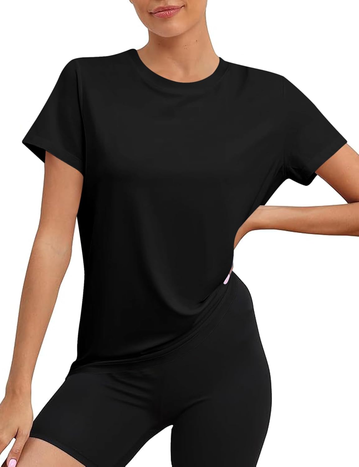 Blingfit Workout Tops for Women Short Sleeve Yoga Shirts Sports Gym Tshirts Quick Drying Running Top UPF 80+ Sun Protection - Image 6