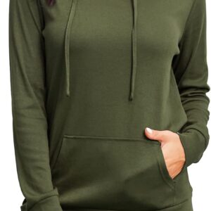 Bulotus Cowl Neck Lightweight Sweatshirts Womens Hoodies Pullover Long Sleeve