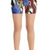 Edwin Vonholy Yoga Shorts for Women Girls High Waisted Pants Flower Maroon Black