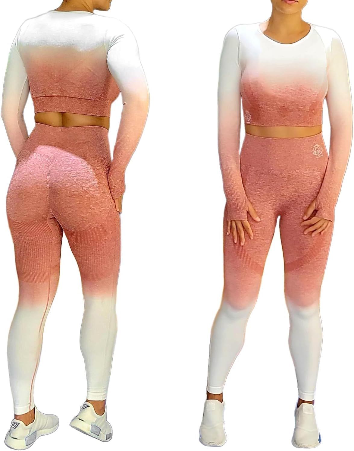 EROSEL Women's Fitness Clothing Gym Outfit \u2013 Ombre 2 Piece Workout Sets for Women Crop Top & High Waisted Legging Set\u2013 Womens