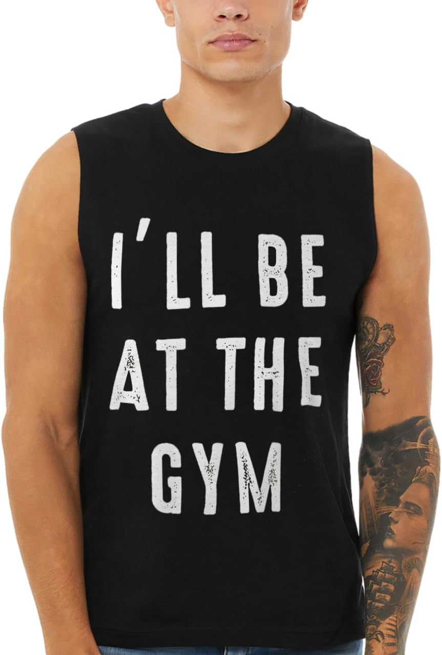 I'll Be at The Gym Jersey Muscle Tank - Workout Inspired Stuff - Gym Motif Clothing - Image 10