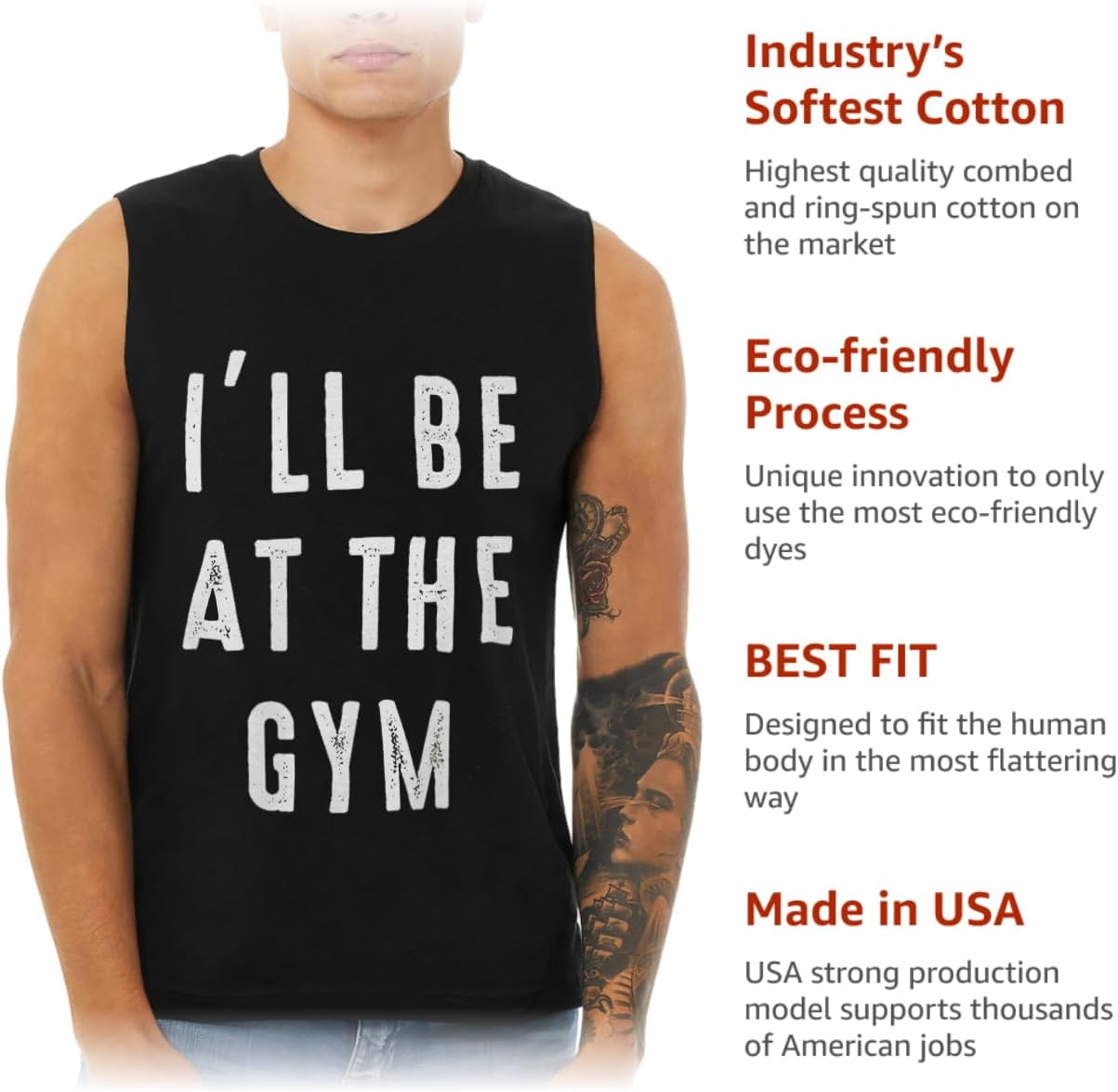 I'll Be at The Gym Jersey Muscle Tank - Workout Inspired Stuff - Gym Motif Clothing - Image 9