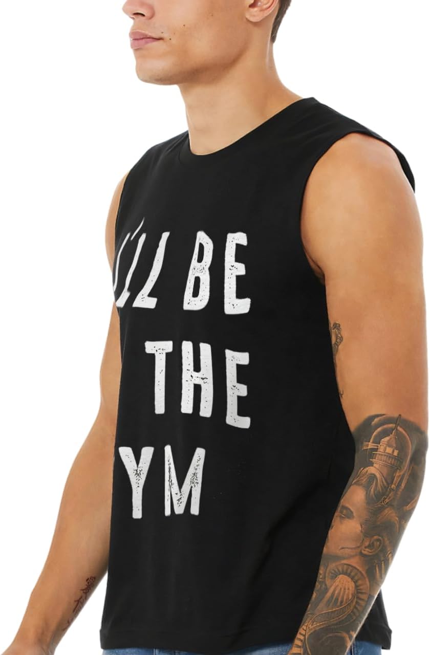 I'll Be at The Gym Jersey Muscle Tank - Workout Inspired Stuff - Gym Motif Clothing - Image 2