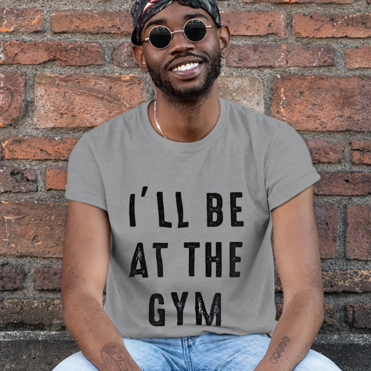 I'll Be at The Gym Sueded T-Shirt - Gym Themed Clothing - Workout Inspired Stuff - Image 6