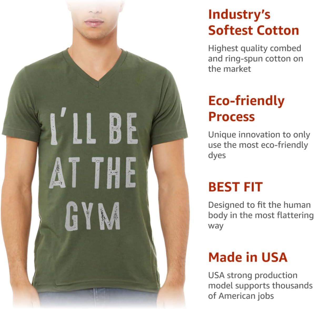 I'll Be at The Gym V-Neck T-Shirt - Workout Inspired Stuff- Gym Clothing - Image 9