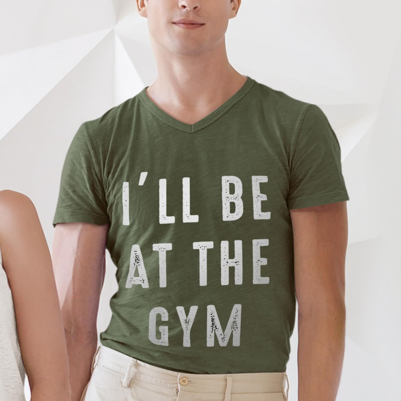 I'll Be at The Gym V-Neck T-Shirt - Workout Inspired Stuff- Gym Clothing - Image 8