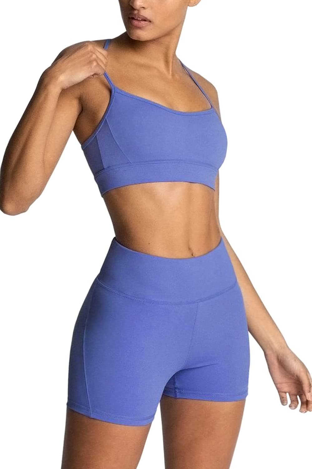 IMEKIS Women's Workout Sets 2 Piece Yoga Outfit High Waisted Biker Shorts Leggings Sports Bra Gym Fitness Clothes Tracksuit - Image 34