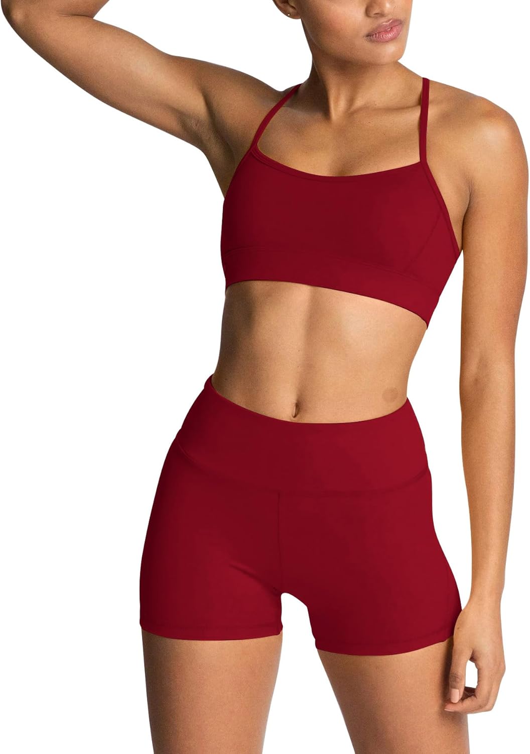 IMEKIS Women's Workout Sets 2 Piece Yoga Outfit High Waisted Biker Shorts Leggings Sports Bra Gym Fitness Clothes Tracksuit - Image 30