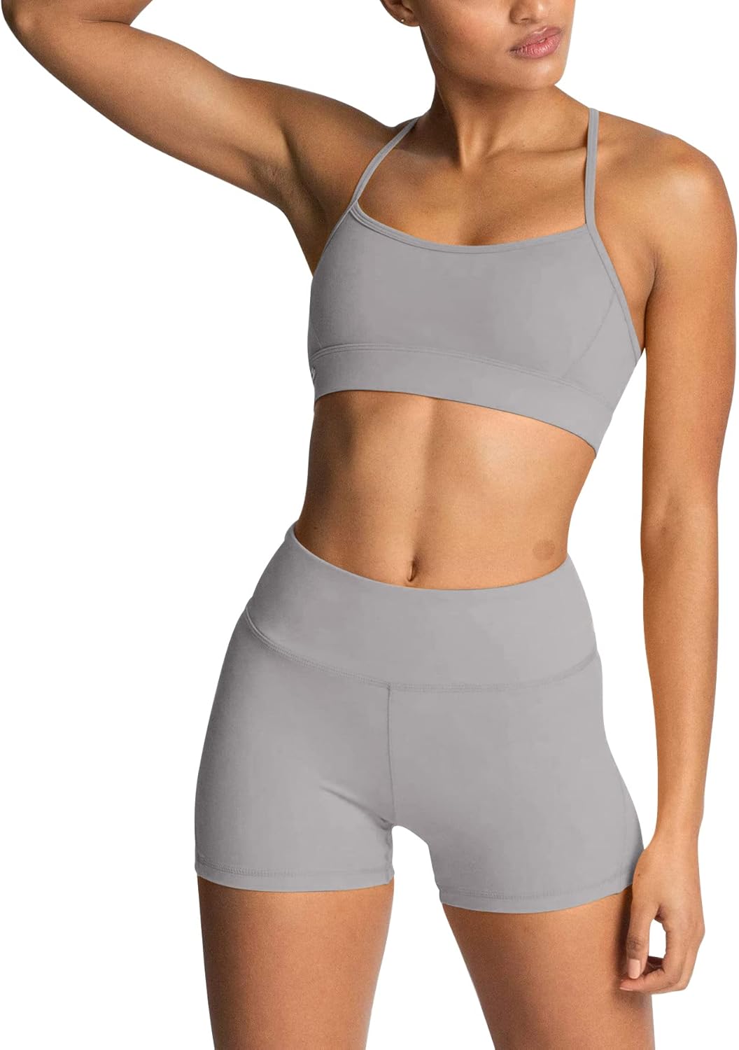 IMEKIS Women's Workout Sets 2 Piece Yoga Outfit High Waisted Biker Shorts Leggings Sports Bra Gym Fitness Clothes Tracksuit - Image 35