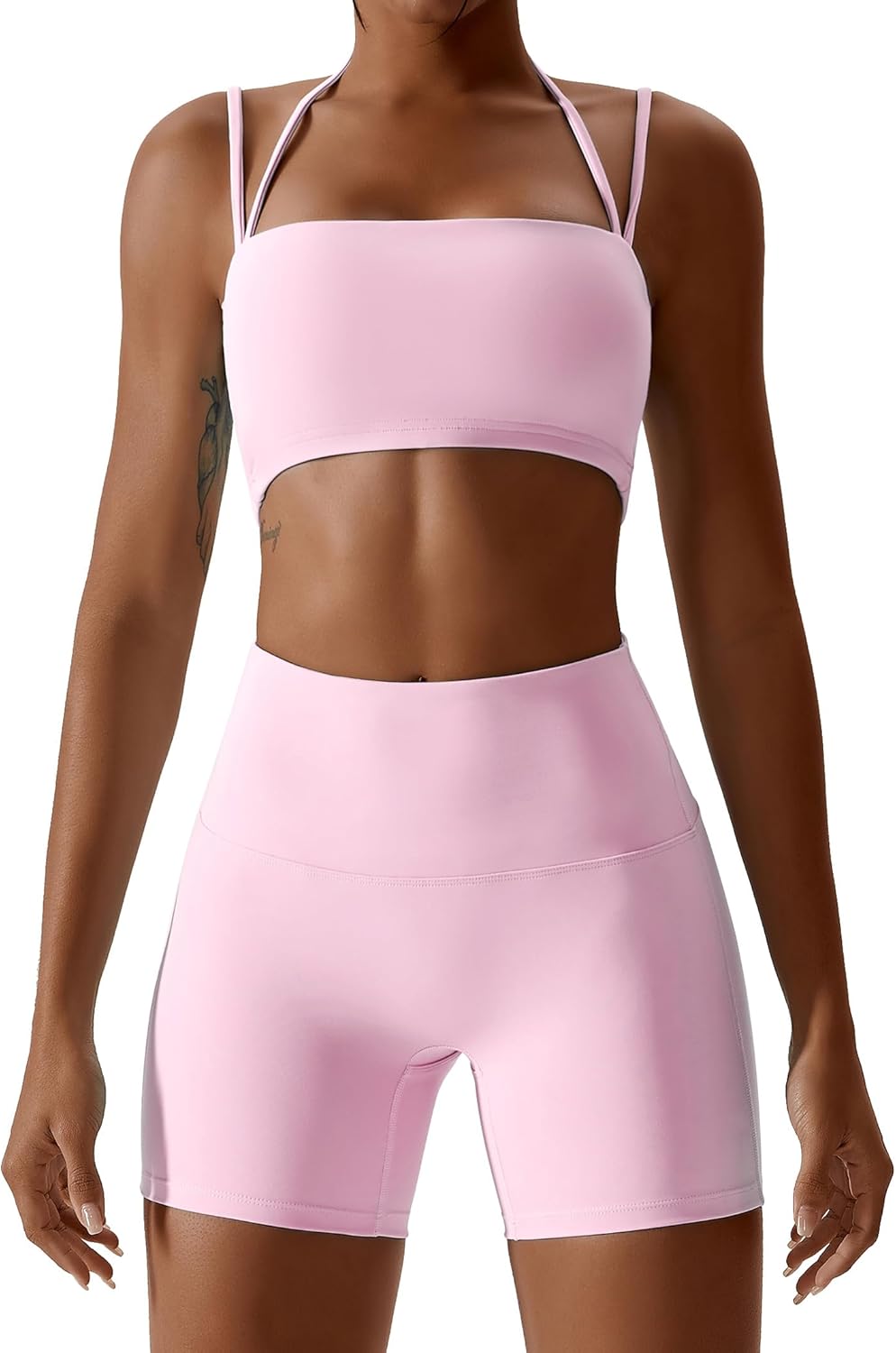 IMEKIS Women's Workout Sets 2 Piece Yoga Outfit High Waisted Biker Shorts Leggings Sports Bra Gym Fitness Clothes Tracksuit - Image 29