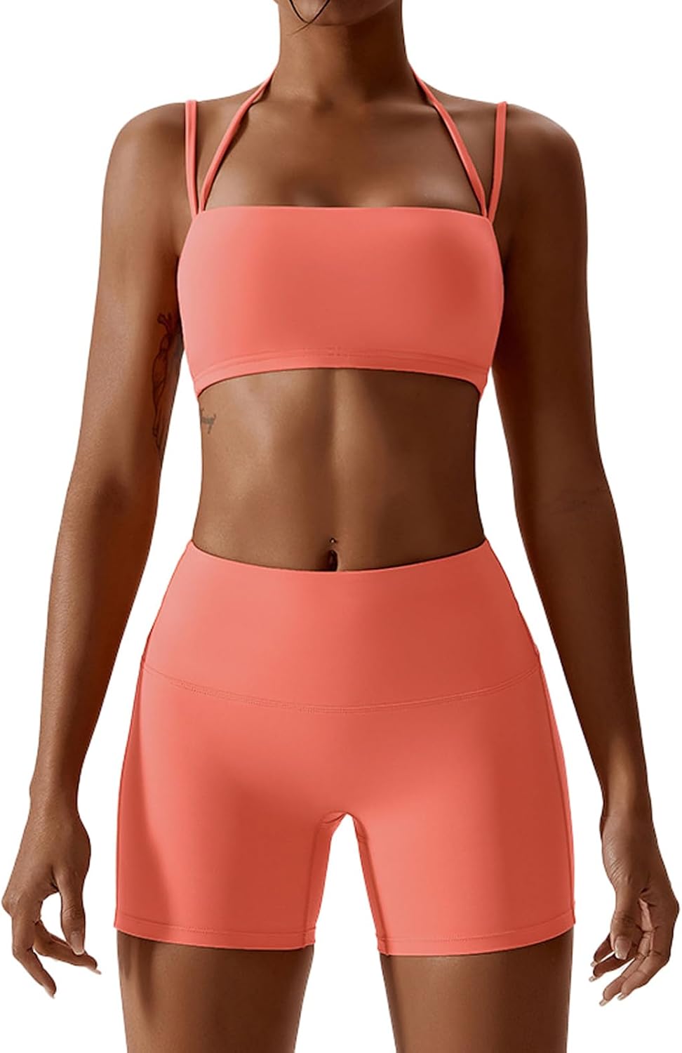 IMEKIS Women's Workout Sets 2 Piece Yoga Outfit High Waisted Biker Shorts Leggings Sports Bra Gym Fitness Clothes Tracksuit - Image 26