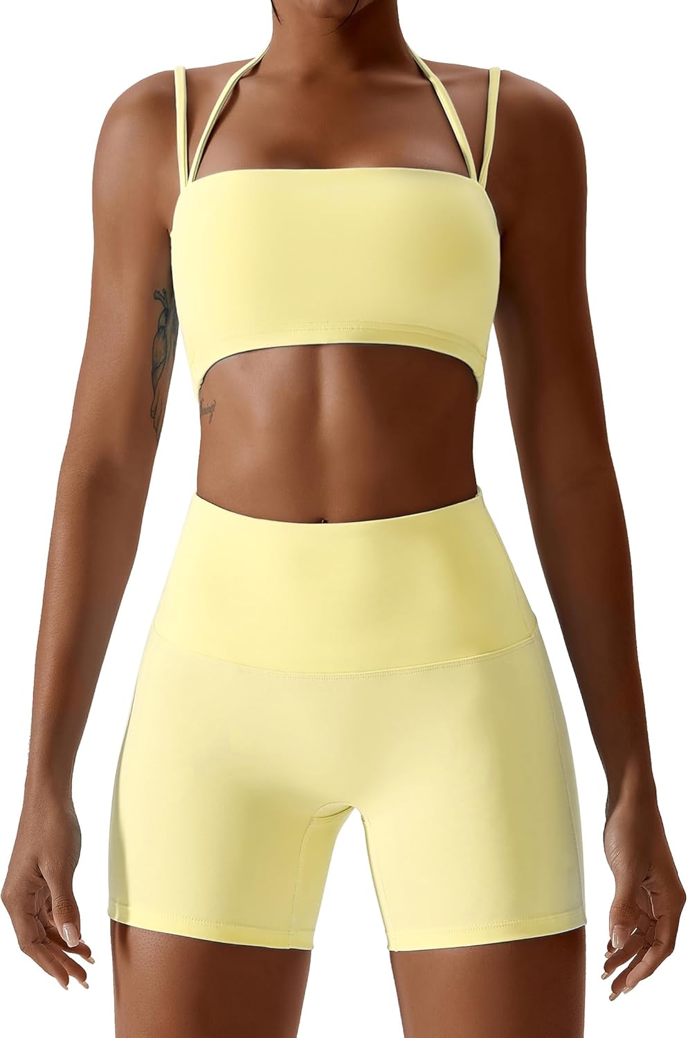 IMEKIS Women's Workout Sets 2 Piece Yoga Outfit High Waisted Biker Shorts Leggings Sports Bra Gym Fitness Clothes Tracksuit - Image 33