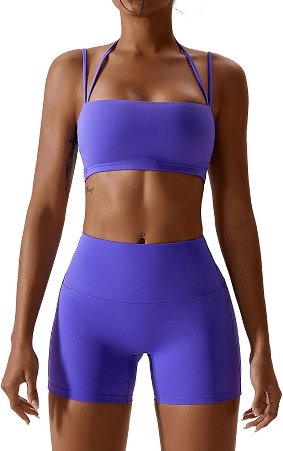 IMEKIS Women's Workout Sets 2 Piece Yoga Outfit High Waisted Biker Shorts Leggings Sports Bra Gym Fitness Clothes Tracksuit - Image 13