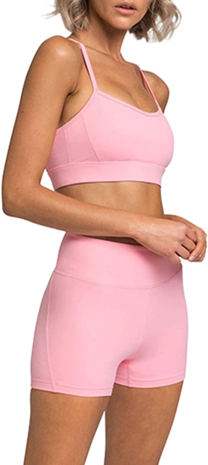 IMEKIS Women's Workout Sets 2 Piece Yoga Outfit High Waisted Biker Shorts Leggings Sports Bra Gym Fitness Clothes Tracksuit - Image 14