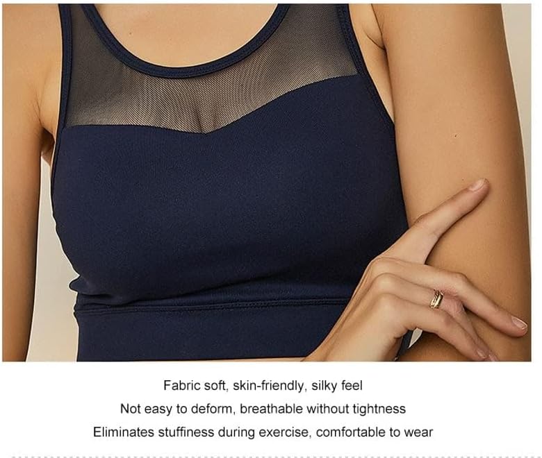 JOQWJPOIJ Women's Sports Bra Mesh Breathable Underwear Fitness Gym Workout Top Yoga Clothes - Image 4