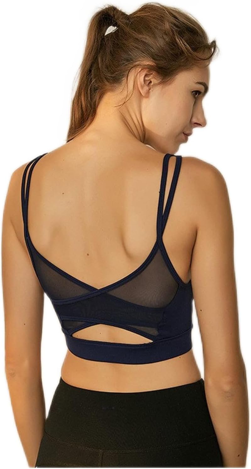 JOQWJPOIJ Women's Sports Bra Mesh Breathable Underwear Fitness Gym Workout Top Yoga Clothes - Image 5