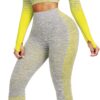 JOYMODE Workout Sets for Women 2 Piece High Waist Seamless Leggings and Crop Top Yoga Outfit
