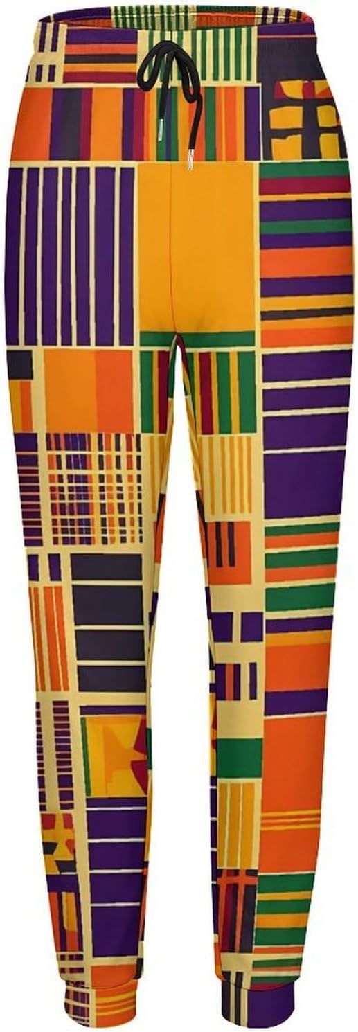 Kente Cloth Pattern Women's Jogger Sweatpants Casual Gym Athletic Yoga Pants with Pockets - Image 3