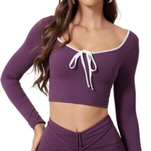 KirinDa Women's Long Sleeve Workout Top (S-XL)\u2014Quick-Dry Fitness Clothing for Yoga, Pilates, Gym, Running & Dance