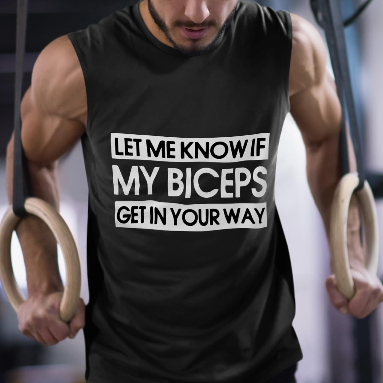 Let Me Know If My Biceps Jersey Muscle Tank - Gym Design Gift Ideas - Gym Clothing - Image 7