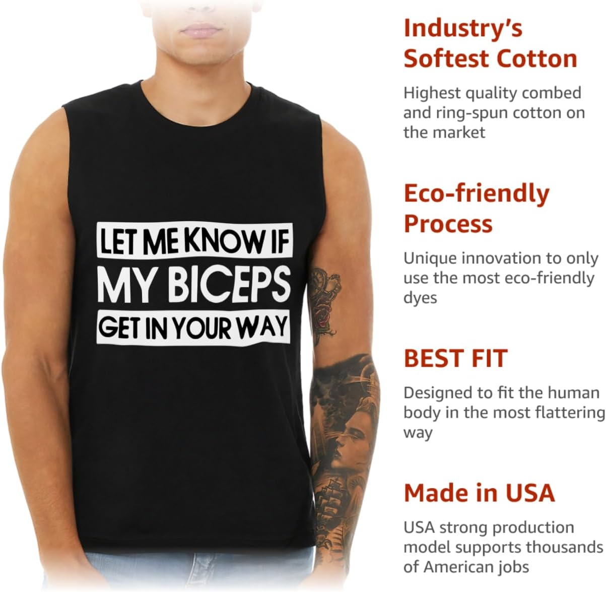 Let Me Know If My Biceps Jersey Muscle Tank - Gym Design Gift Ideas - Gym Clothing - Image 9