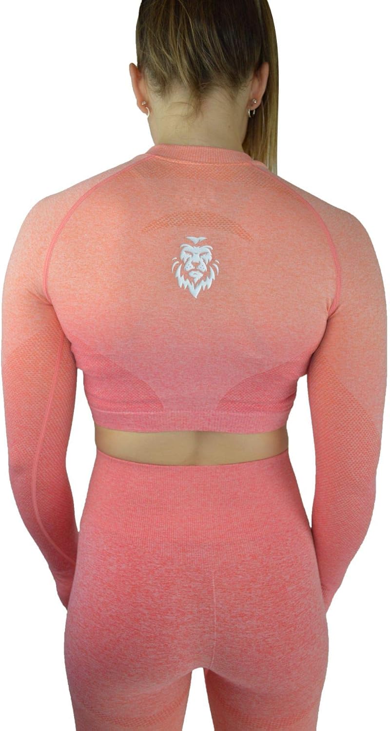 Lion Pump 2 Piece Outfit Workout Clothes for Women Crop Top and Leggings Set Gym Clothes for Women