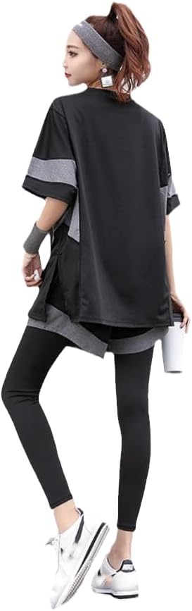 Loose Shirt++Shorts+Pants Women Yoga Piece Set Plus Size Fitness Gym Suits Sportswear Running Clothing - Image 10