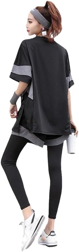 Loose Shirt++Shorts+Pants Women Yoga Piece Set Plus Size Fitness Gym Suits Sportswear Running Clothing - Image 9