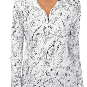 LURANEE Womens UPF 50+ Long Sleeve 1\/4 Zip Pullover Athletic Hiking Running Workout Tops