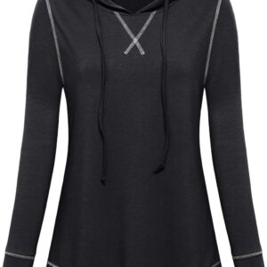 MOQIVGI Womens Long Sleeve Lightweight Activewear Casual Running Yoga Workout Hooded Tops