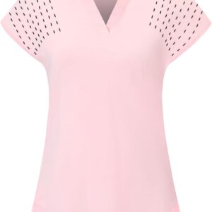 Moydan Women's Golf Polo Shirts Lightweight Moisture Wicking Tennis Athletic T Shirts