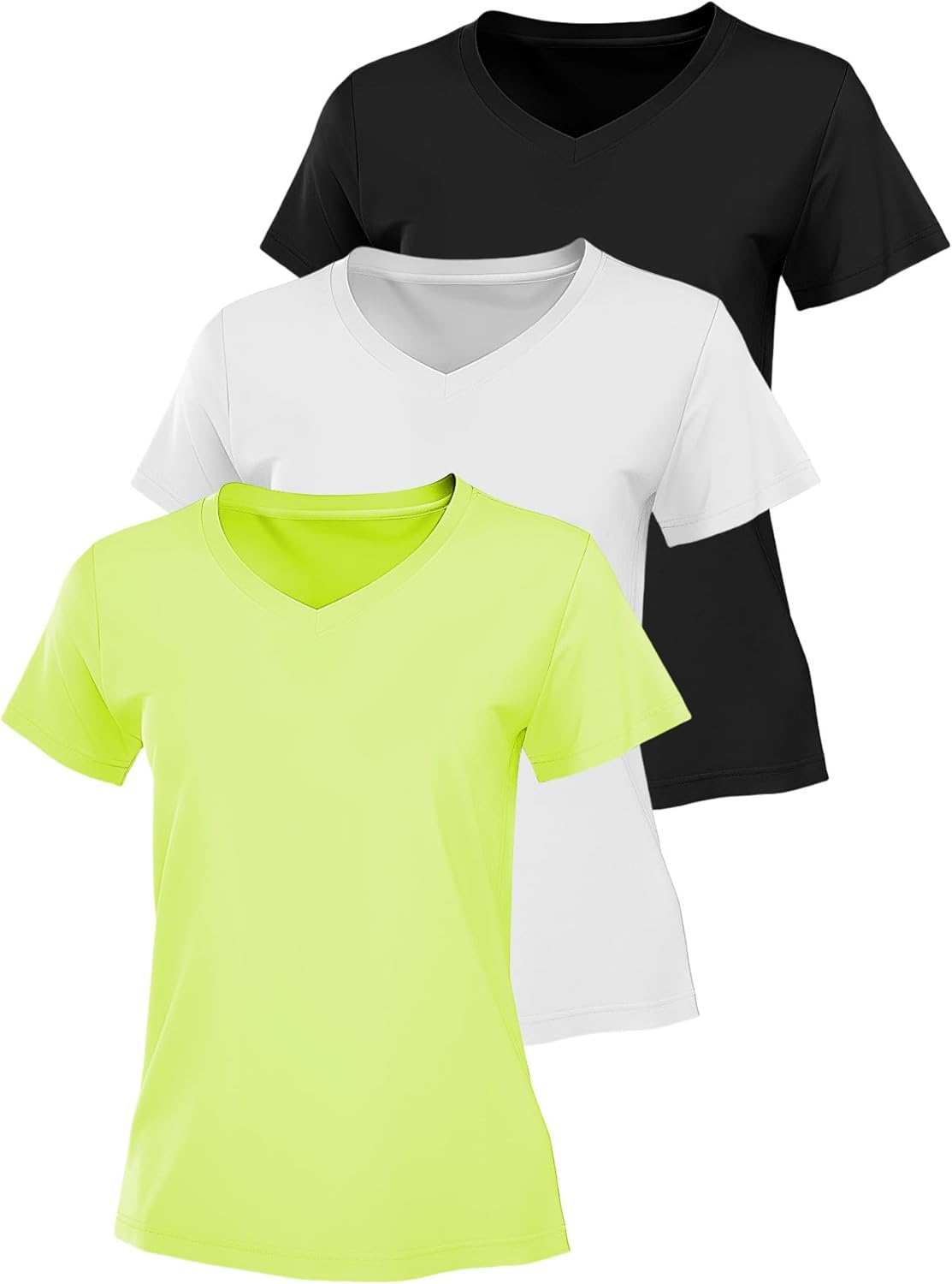 Multipack Women's Short Sleeve T-Shirts, Athletic Exercise Workout Clothes, Running Gym Dance Tops - Image 6