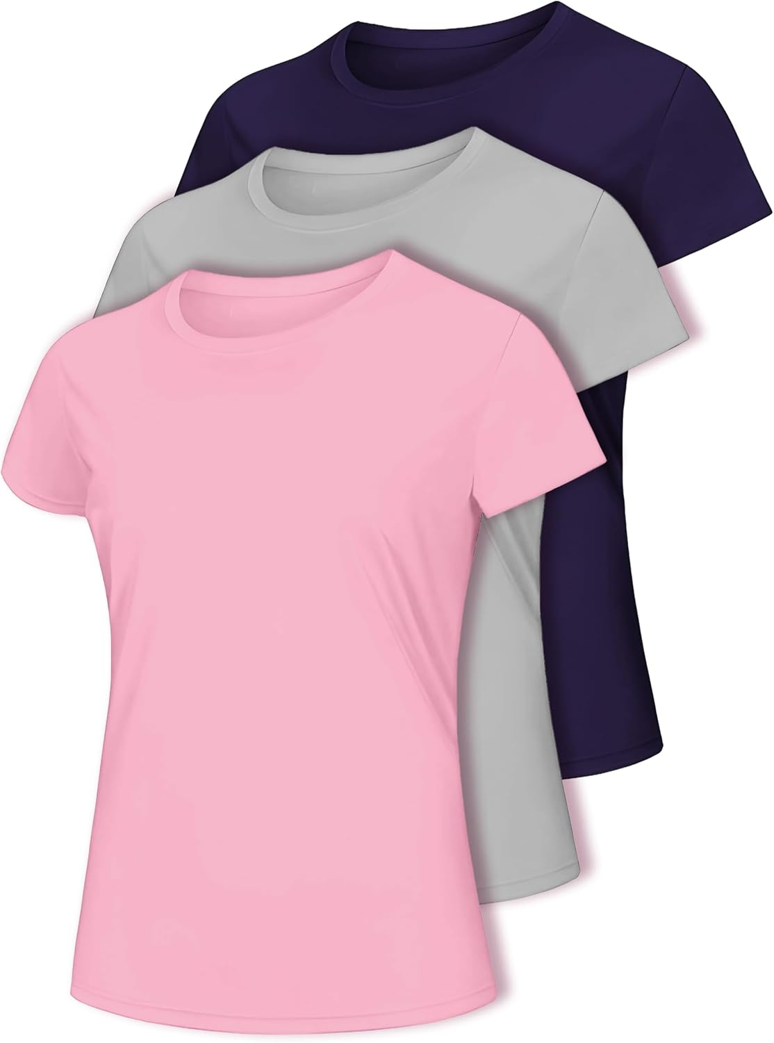 Multipack Women's Short Sleeve T-Shirts, Athletic Exercise Workout Clothes, Running Gym Dance Tops - Image 8