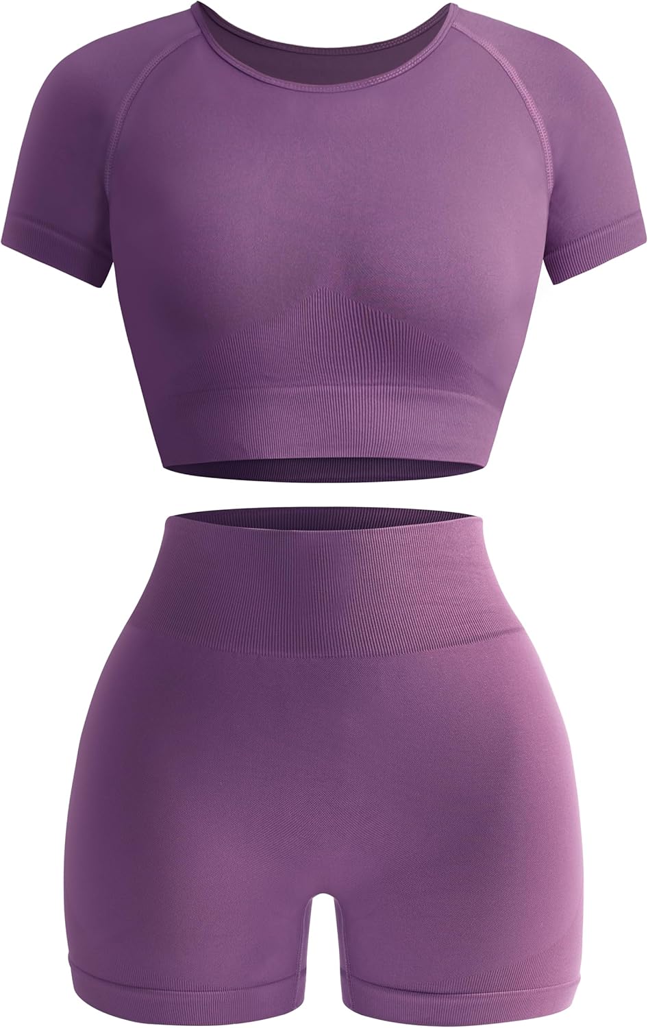 OLCHEE Womens Workout Sets 2 Piece - Seamless Acid Wash Yoga Outfits Shorts and Crop Top Matching Gym Athletic Clothing Set - Image 23